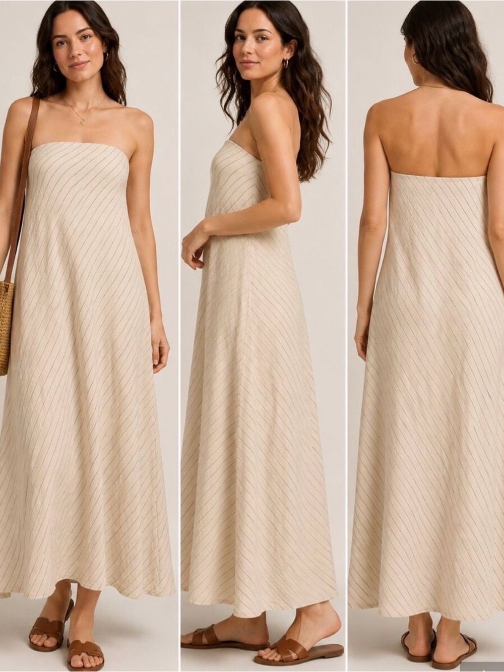 Banana Republic Linen Blend Beige Maxi Dress - Effortless Summer Style
